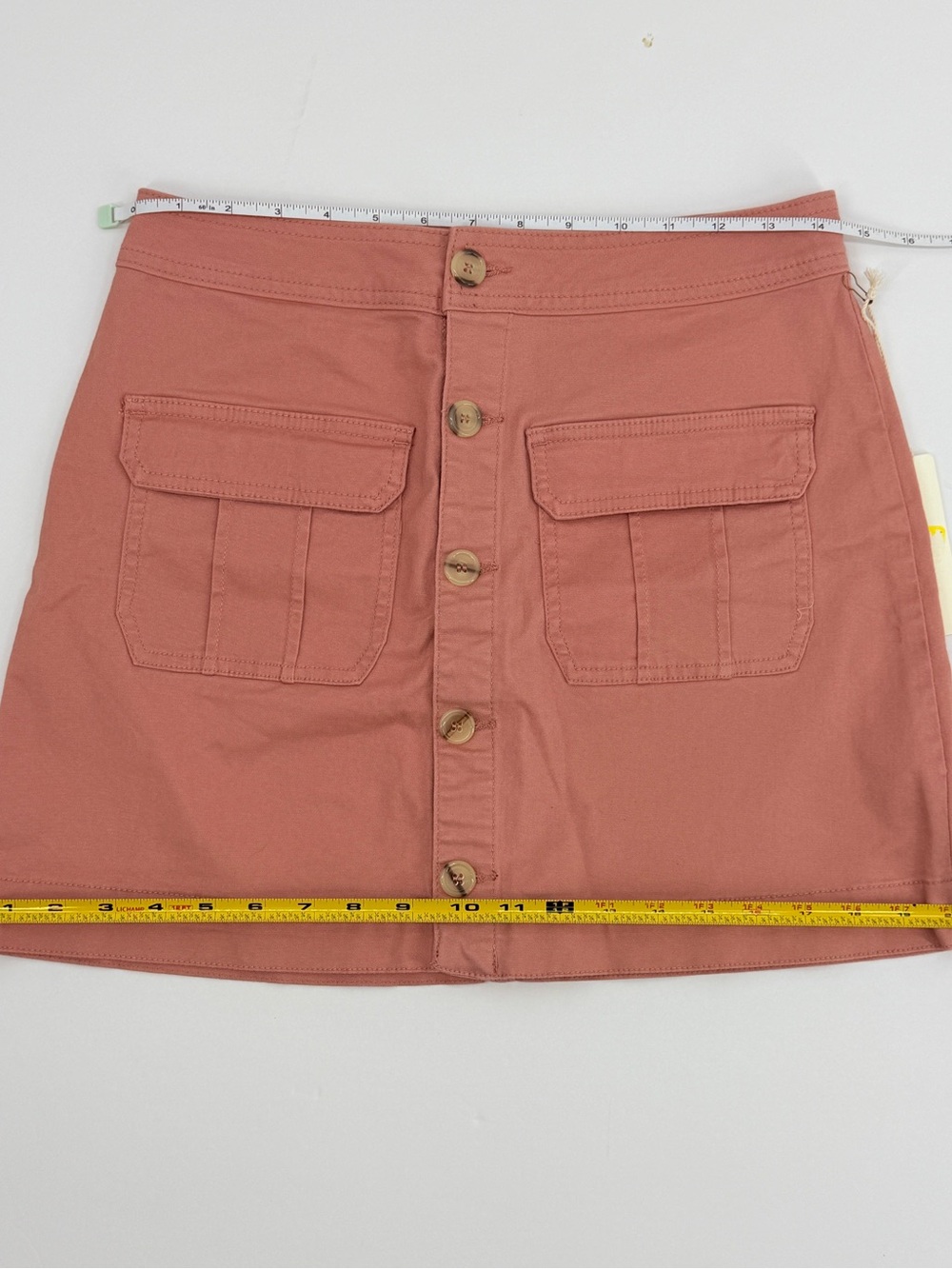 Copper Key Rose-Pink Button-Front Mini Skirt with Utility Pockets Size Medium - Picture 7 of 10